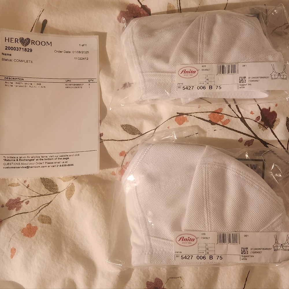 AnitaComfort Jana Cotton Soft Cup Bra Color: White Size: 34B / 75B